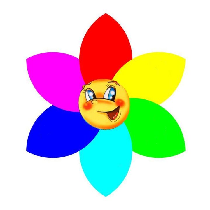 Květina z barevného papíru se šesti okvětními lístky, z nichž každý symbolizuje mono-dietu